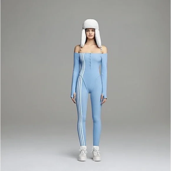 Adidas Women's IVY Park Light Blue Terry Body Suit H21162 size M - Picture 5 of 7